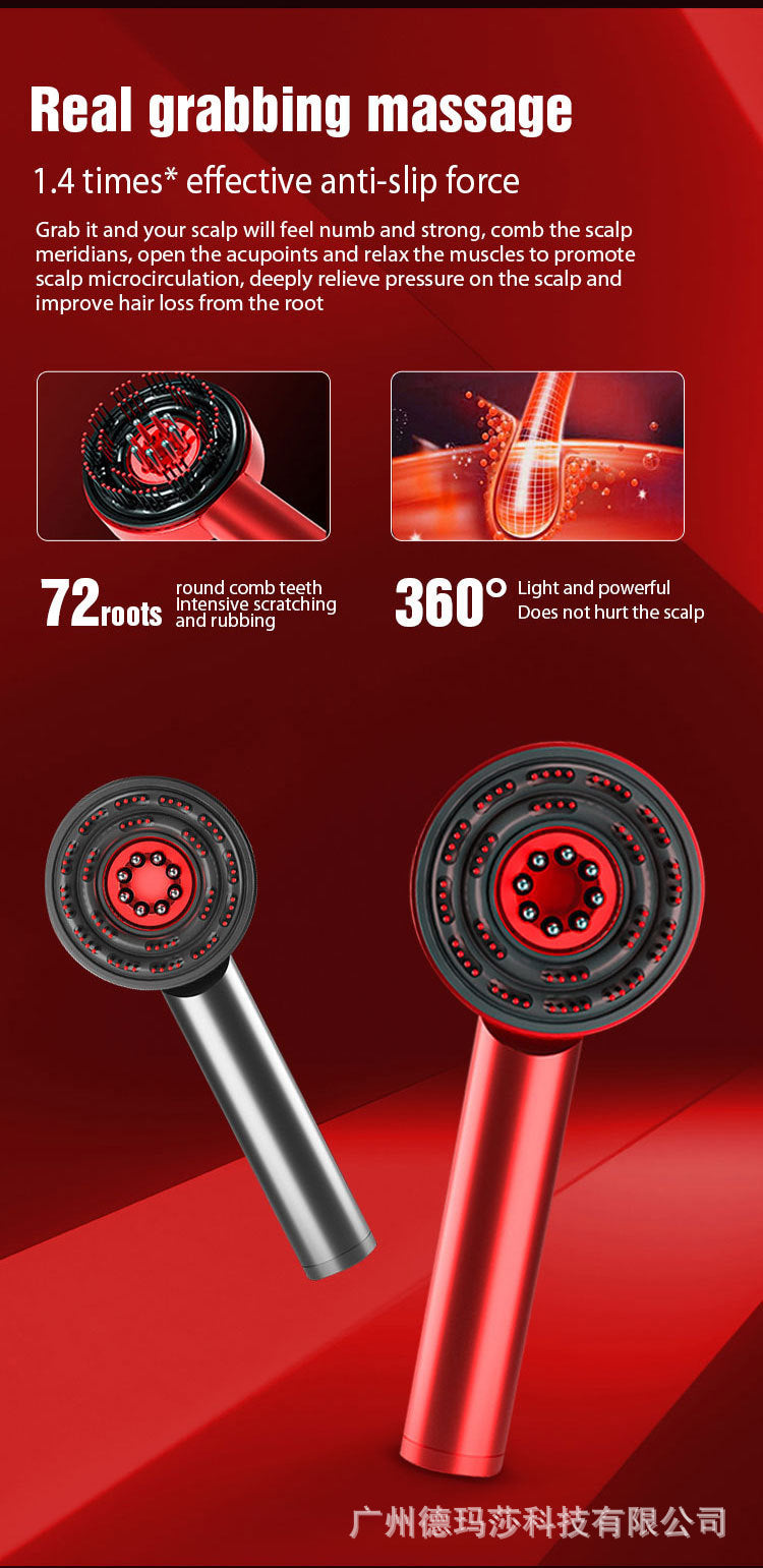 Electric Red Light Hair Regrowth Scalp Massage Brush Device